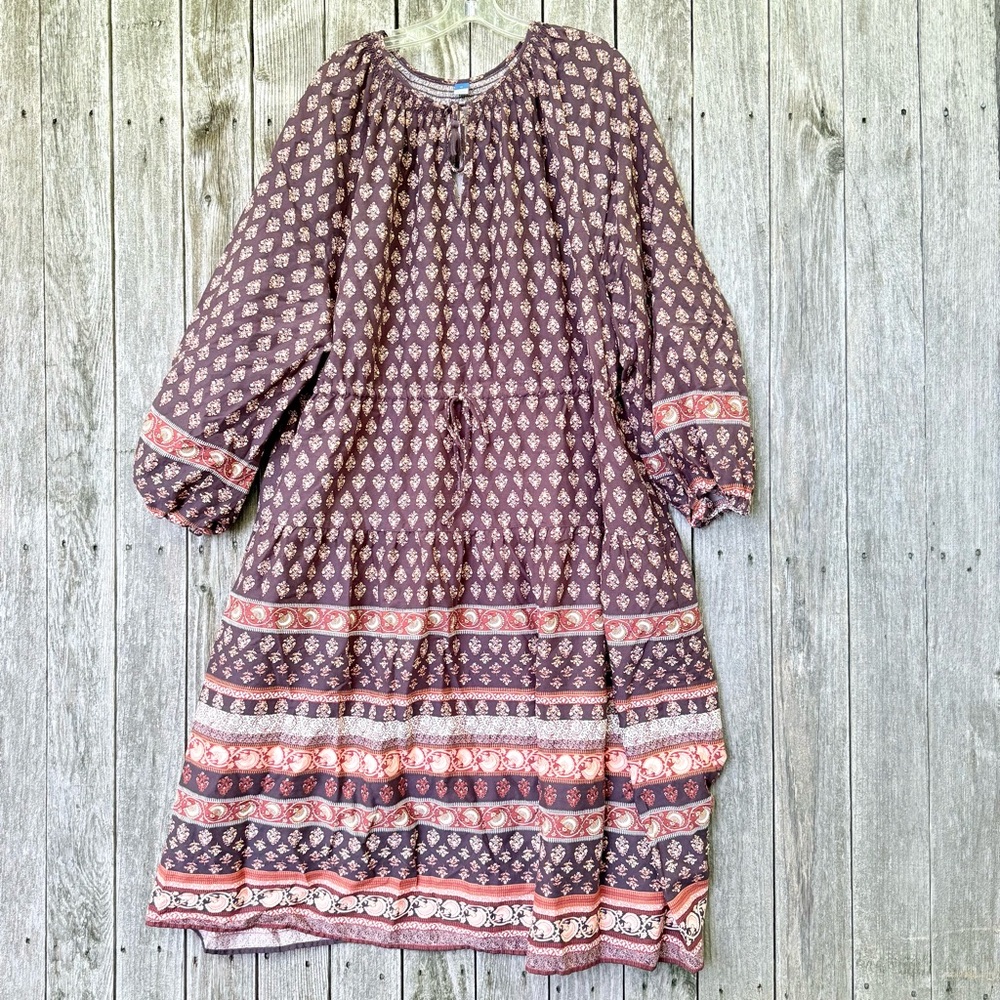 Old Navy Boho Peasant Dress Floral Women’s 2X Cottage